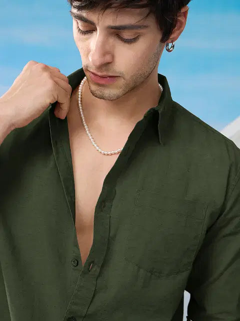 Ivy Green Cotton Linen