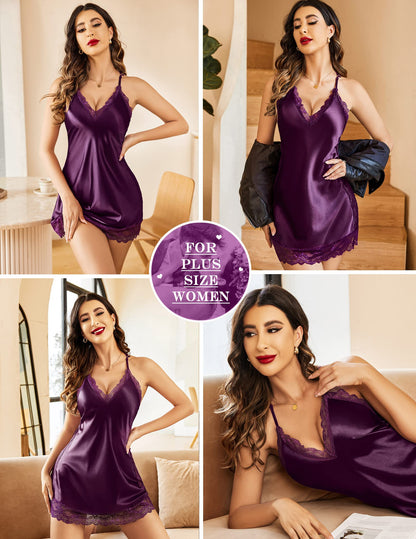 Long Sheer V Neck Nightgown