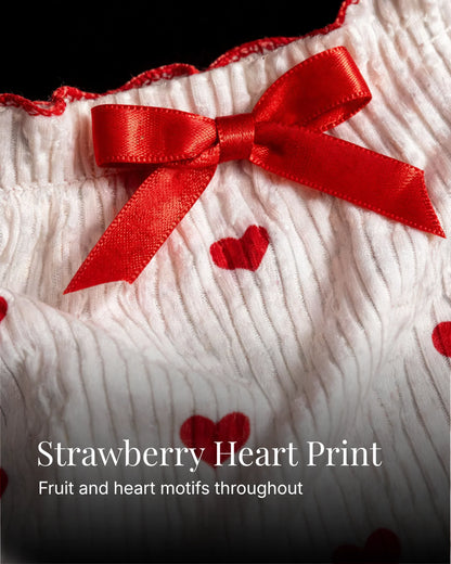 White Heart Shorts Co-Ord Set