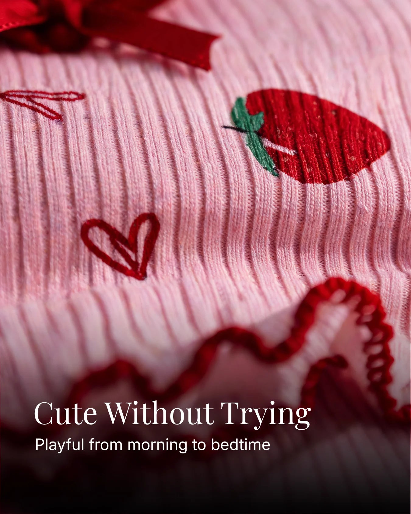 Pink Strawberry Night Suit