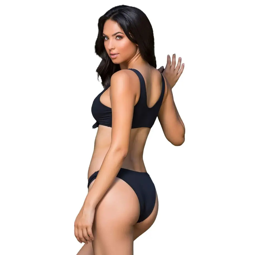 Deep Neck Bikini Set