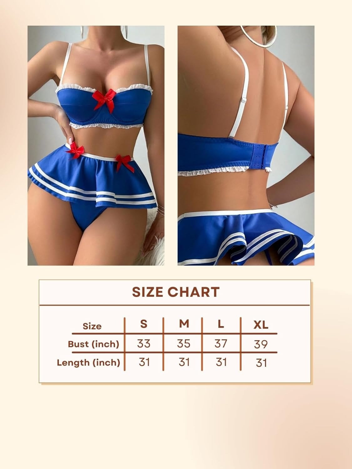 Bra and Skirt Panty Set Costume