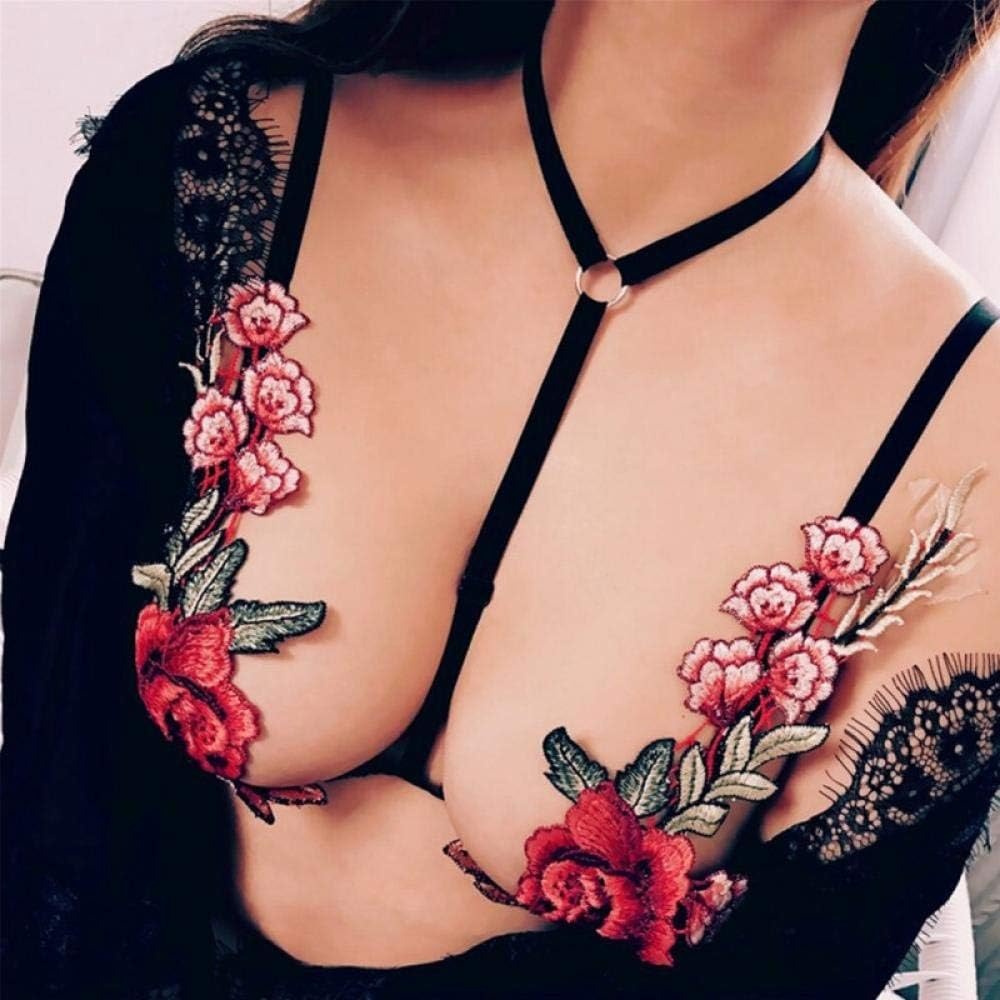 Floral Embroidered Strappy Lingerie Set